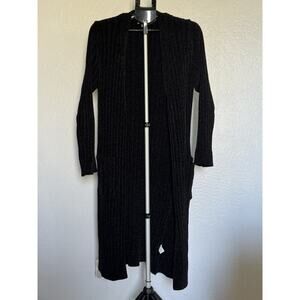STITCH by CHENAULT Long Cardigan Sweater Black - Open Front - NWOT - Size M